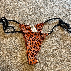 Bold Orange Leopard Bikini Bottom